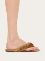 Ferragamo Thong sandal with fur detail - Image 4